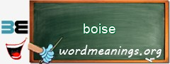 WordMeaning blackboard for boise